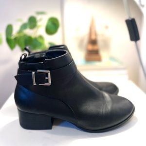 Black Forever 21 Booties with Silver Buckle